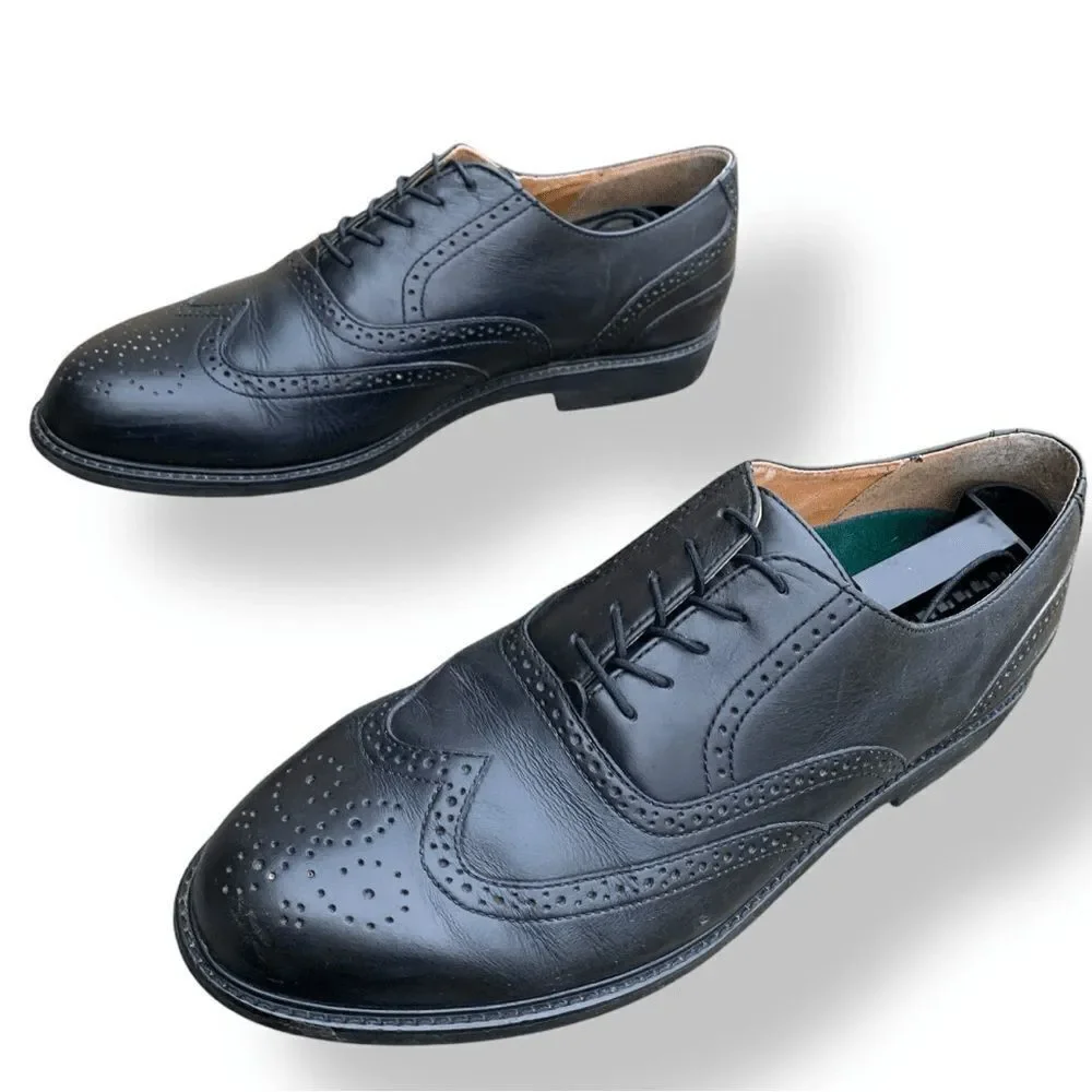 Rockport Wingtip Black Leather Walking Shoe Dress Shoe Comfort Men's Size 11